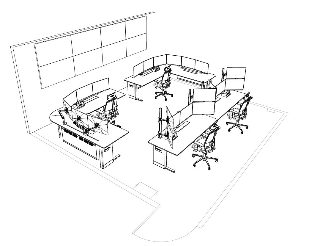 Room & Technical Drawings – SPF | Control Room Consoles